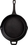 Coghlan's Cast Iron Skillet – 10-Inch Pre-Seasoned Frying Pan with Dual Pour Spouts & Helper Handle for Campfire Cooking, Stove, Grill, or Oven – Durable Outdoor Cookware by Coghlans