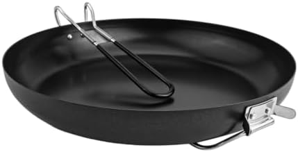 Camping Frying Pan Coated Folding Handle Iron Outdoor Cooking Cookware Skillet Storage Bag Set Hiking Climbing Picnics Fireplace Bushcraft (12 inches) - Image 5
