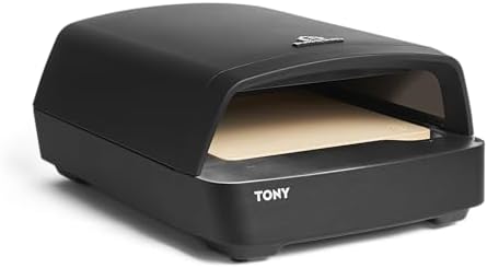 BURNHARD TONY gas pizza oven 450 °C, 5.9 kW portable outdoor oven (58.5 x 47.8 x 25 cm), included: Cordierite pizza stone, suitable for patio, balcony and garden by BURNHARD