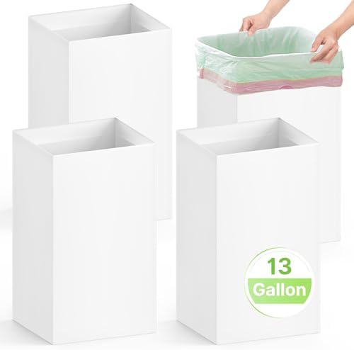Magicheap 13 Gallon Disposable Trash Cans for Parties, 4 Pack, White by Magicheap