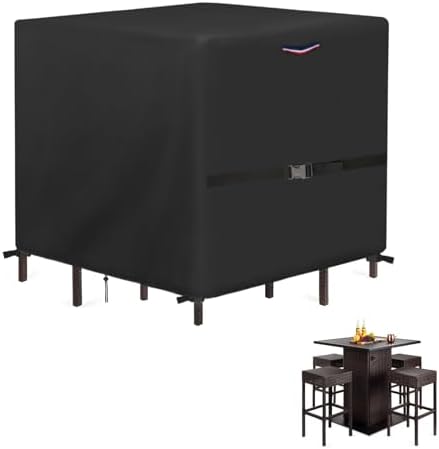 Outdoor Waterproof Furniture Set Bar Table Cover, 54"L x 54"W x 28"H by Yourpatiocoverexpert