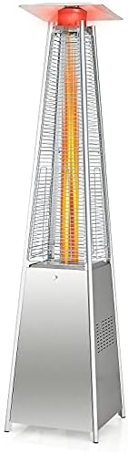 Tangkula 90-inch Outdoor Patio Heater, 42000 BTU Portable Outdoor Pyramid Propane Heater with Wheels, Quartz Glass Tube, Auto Shut Off Protection for Backyard, Garden by TANGKULA