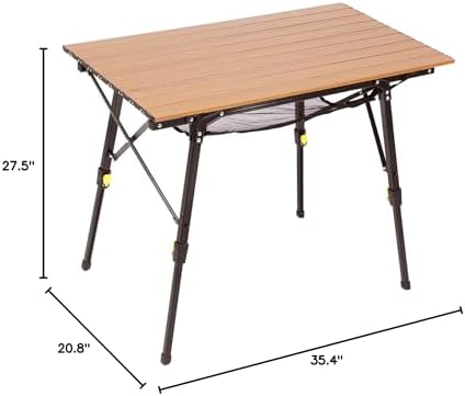 Portal Camping Table, Folding Aluminum Outdoor Table with Mesh Layer - Image 3