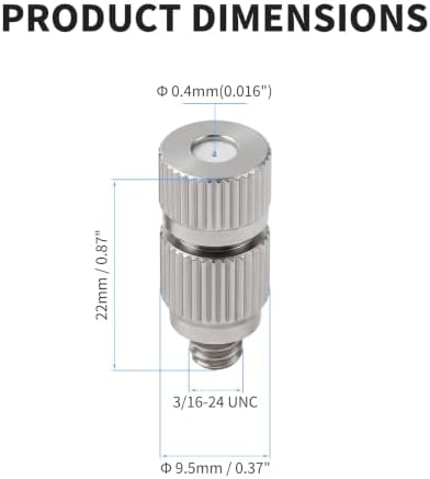 5 Pcs Misting Nozzles, 0.4mm Orifice, Stainless Steel, Anti-Drip - Image 2