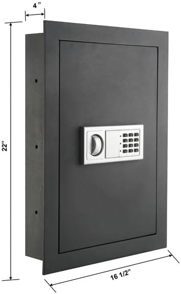 Paragon Safes In Wall Safe with Electronic Keypad, Gray - Image 3