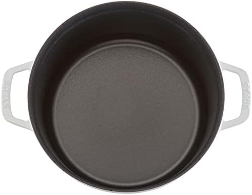 STAUB Cast Iron Dutch Oven 5.5-qt Round Cocotte, Made in France, Serves 5-6, White - Image 4