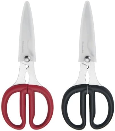 KitchenAid 2-Piece Multipurpose Shear Set – Versatile Scissors with Nutcracker, Bottle Opener, Ergonomic Handles with Protective Blade Covers - Image 2