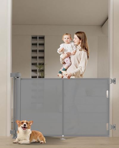 Miumoon 50 inch Reinforced Retractable Baby Gates 34 inch Tall by MiumoonBabyGates