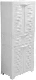 Sunnydaze 57" Garage Storage Cabinet with Doors & Shelves, Speckled White by SunnydazeDecor