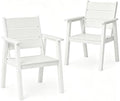 Outdoor Dining Chairs Set of 2,HDPE Patio Chairs with Wide Seat,Ergonomic Design Outdoor Furniture for Porch,Backyard,Deck,White by Polyhouz