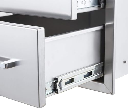 3-Drawer Outdoor Kitchen Drawer, 18W x 23H x 23D, Stainless Steel, Silver - Image 6