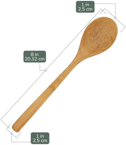 BambooMN 8" Reusable Bamboo Dinner Spoon - 10 Units - Image 2