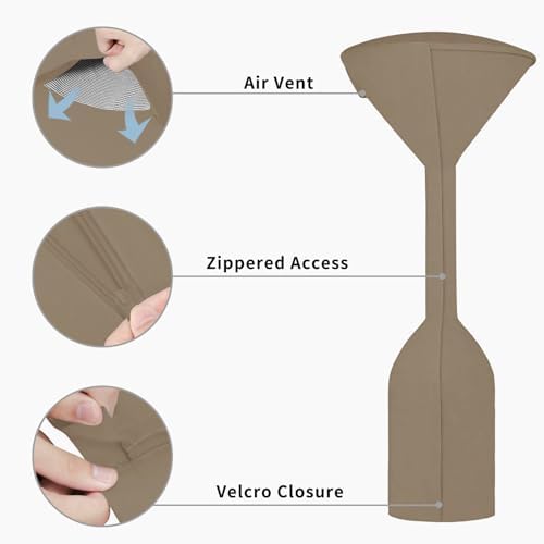 Easy-Going Stand-Up Patio Heater Cover, 95"H x 34"D x 19"B, Camel - Image 5
