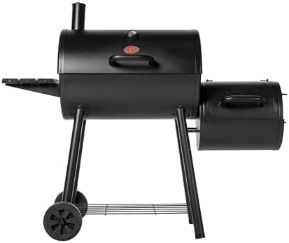 Char-Griller®Smokin Pro Charcoal Grill and Offset Smoker with Side Fire Box, Dual Damper Control, Chrome Plated Steel Warming Rack, 1,130 Cooking Square Inches in Black, Model CG30044223 by Char-Griller