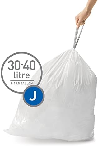 simplehuman Code J Custom Fit Trash Can Liner, 3 refill packs (60 Count), 30-45 Liter / 8-12 Gallon - Image 2