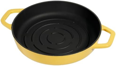 Flavehc Cast Iron Bread Oven With Cloche Lid for Baking - Yellow Enameled Dutch Oven With Dome Lid for Sourdough - 5 qt - Image 4