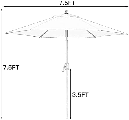 Sunnyglade 7.5' Patio Umbrella Outdoor Table Umbrella Tilt Crank Black - Image 7