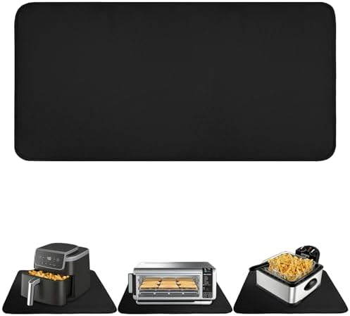 TOHONFOO Heat Resistant Mats for Countertop & Air Fryer, 35x15 in, Black by TOHONFOO