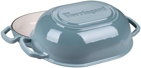 VORRINGARD Enameled Cast Iron Sourdough Bread Oven, Dutch Oven, Loaf Cast Iron Bread Pan for Homemade Bread Baking, Meatloaf Pan with Lid, 7QT, Sea Salt - Image 4