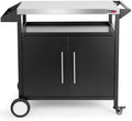 OuterMust Grill Table Outdoor Kitchen Cabinet, Moveable Outdoor Prep Table & Bar for Storage, Grilling and Pizza Oven, Multifunctional Silver & Black by OuterMust