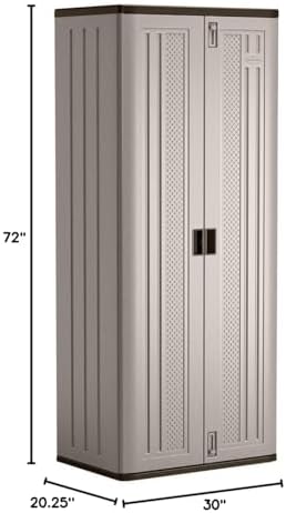 Suncast Tall Storage Cabinet Building with Shelves and Doors, Platinum (2 Pack) - Image 3