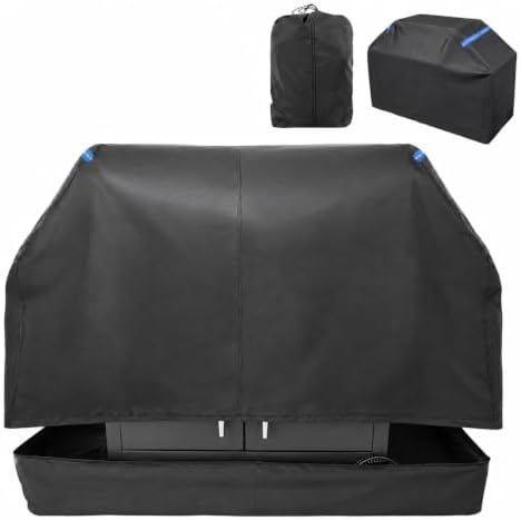 Fully Enclosed Grill Cover 58-Inch,Waterproof Zipper Grill Cover,BBQ Grill Cover Made of 600D,Animal Fade-Resistant,UV-Protection,Gas Grill Cover for Weber,Nexgrill CharBroil and More Black by Unknown