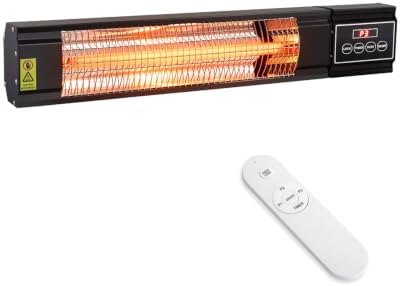 KBZZ Carbon Ffiber Patio Heater, 1500W, IP65 Approved, Odorless, Wall-Mounted Heater with Remote, 15 Second Fast Heater Indoor/Outdoor for Patio, Restaurant, Backyard, Garage, Decks by KBZZ