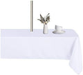 LUSHVIDA Square Outdoor Tablecloth with Umbrella Hole 60x60 Inch White by LUSHVIDA