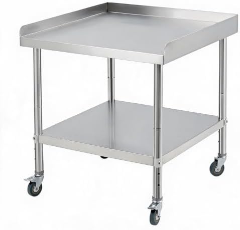 Stainless Steel Equipment Stand, Prep Table Metal Table w/Wheel by JustSmart