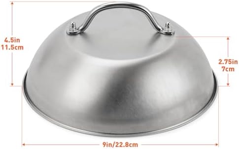 ZBXFCSH Compatible with Blackstone 5555 Stainless Steel 9" Griddle Melting Cheese Dome Wok Lids- Commercial Grade Basting and Steaming Cover- Best for Use in Flat Top Grills, 0.6mm Thickness-2 Domes - Image 2