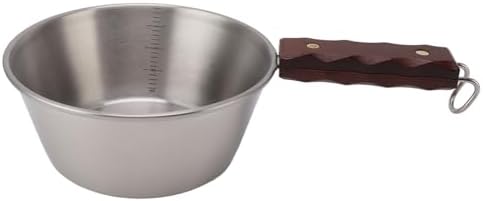 Aramox Camping Skillet 304 Stainless Steel Outdoor Skillet with Wooden - Image 5