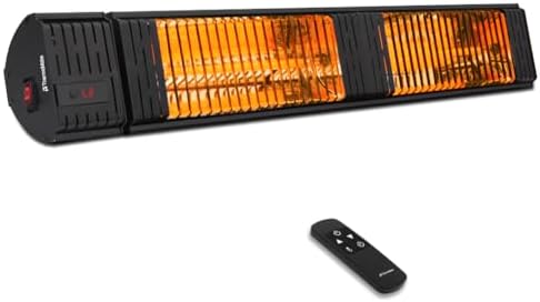 ThermoMate Infrared Electric Patio Heater, 3000W Carbon Fiber Heating for Outdoor/Indoor, Porch, Deck, Garage with Remote 24 Hours Timer, Hard Wired 240V by ThermoMate