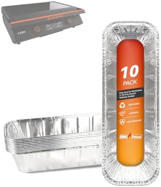 Grease Cup Liners for Blackstone 8001 22" Electric Griddle, Aluminum Foil Drip Pan for Blackstone E-Series 22&17 Inch 8001 8003 8000 8005 Grill Accessories Disposable Rear Grease Catcher Tray, 10-Pack by BBQFuture