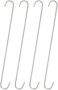 HARFINGTON 4pcs Long S Hooks 16 Inch Extra Long Metal S-Shaped Hanging Hooks High Manganese Steel S Hanger Storage Organizing Tool for Kitchen Garden Bathroom Garage Closet, Silver by HARFINGTON