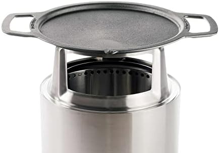 Solo Stove Ranger Griddle + Hub, Cast Iron Cookware with Stainless steel Hub for 6.5” Elevation, Addition to Ranger fire pit, Weight: 14.5lbs, Cooking surface diameter 14.25" by Unknown