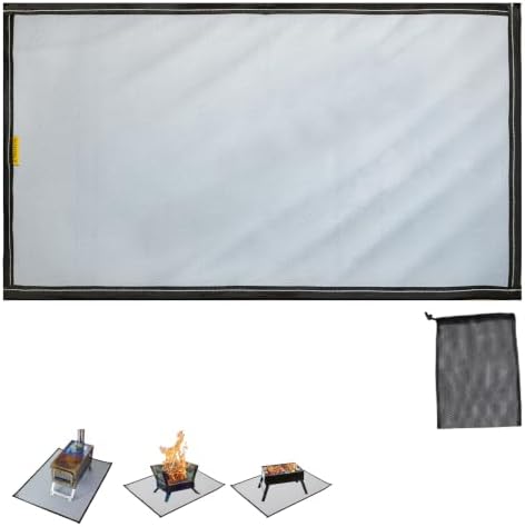 Trekrevive Fire Pit Mat, Tent Stove Ember Mat, 24 x 14 in, Fireproof Mat, Portable BBQ Mat for Under Grill, Outdoor Fire Pit, Fireplace, Camping Wood Stove, Grass, Campsite, Lawn by TrekRevive