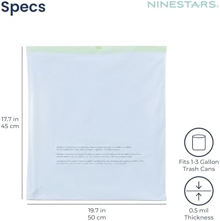 Ninestars Strong White Trash Bags with Drawstring, 3 Gallon 180 Count, Kitchen Drawstring trash bags 180 Trash Bags (3 Gallon 180 ct) - Image 5