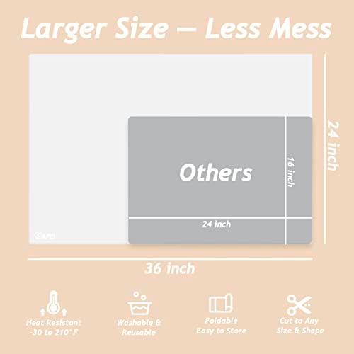 Extra Large Silicone Mat Kitchen Counter Heat Resistant Table Mat 36" x 24" - Image 2