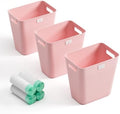 JOYMOOP Slim Trash Can 3-Pack, 2.2 Gallon Plastic Wastebasket for Bathroom, Bedroom, Office, Kitchen with 4 Rolls Bags, Pink by JOYMOOP