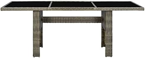 Garden Table Rectangular Brown Patio, Outdoor Furniture, Dining Tables for Kitchen, Deck, Balcony and Exterior Use - Image 3