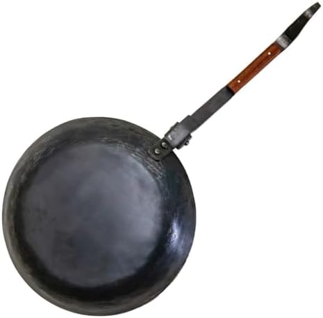 Armory Replicas™ Cottage Cookbook Heavy Duty Folding Frying Pan – Hand-Forged Steel with Walnut Wood Handle, Compact Outdoor Cookware by ArmoryReplicas