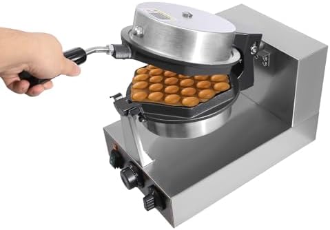 Commercial Bubble Waffle Maker, 1300W Electric Honeycomb-Shaped Waffle Machine, Stainless Steel Waffle Iron Baker with Non-Stick Coating, 180° Rotating, 122-572℉ Temperature Adjustable, 30 Egg Cones - Image 4