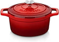vancasso 3.5 Qt Enameled Cast Iron Dutch Oven with Lid & Handles, Red by vancasso