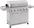 Monument Grills 6 Burner 640 sq.in. Stainless Steel Propane Gas Grill with a Rotisserie Kit, a Side Burner, a Built-In Thermometer, Large Cabinet Style Grill by MonumentGrills