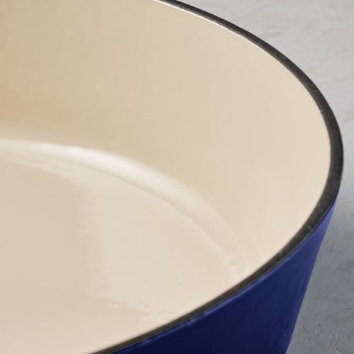 Tramontina Bestow Enameled Cast Iron 4-Qt Braiser Pan with Lid, Blue - Image 6