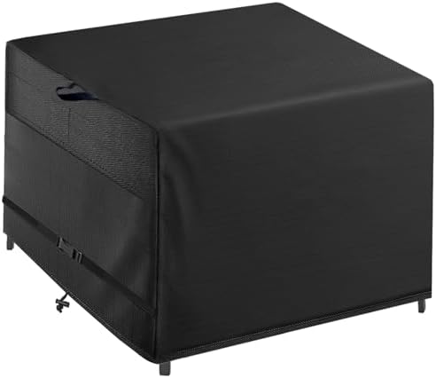 Outdoor Patio Square Table Cover 38 inch Black Heavy Duty Waterproof Cover by Wnanan