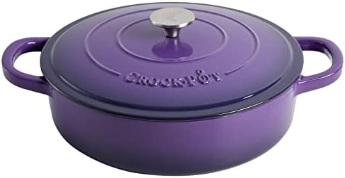 Crock-Pot Artisan Enameled Cast Iron Braiser W/Lid, 5 Quart, Lavender Purple - Image 2
