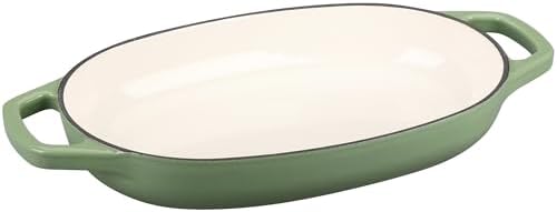 EDGING CASTING Enameled Cast Iron Oval Dutch Oven Pot with Lid, Dutch Oven for Sourdough Bread Baking, Bread Oven, Bread Dutch Oven, Oval Bread Pan, 5qt, Pistachio Green - Image 4