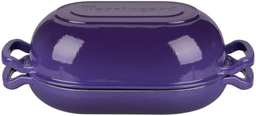 VORRINGARD Enameled Cast Iron Sourdough Bread Oven, Dutch Oven, Loaf Cast Iron Bread Pan for Homemade Bread Baking, Meatloaf Pan with Lid, 5QT, Purple - Image 7