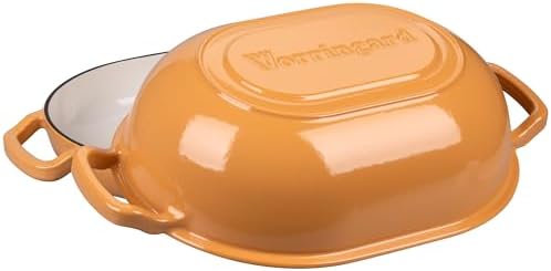 VORRINGARD Enameled Cast Iron Sourdough Bread Oven, Dutch Oven, Loaf Cast Iron Bread Pan for Homemade Bread Baking, Meatloaf Pan with Lid, 7QT, Yellow - Image 4